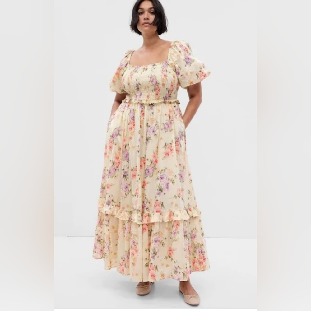 Loveshackfancy Gap XL Floral Smocked Cottagecore Shabby chic Maxi Dress